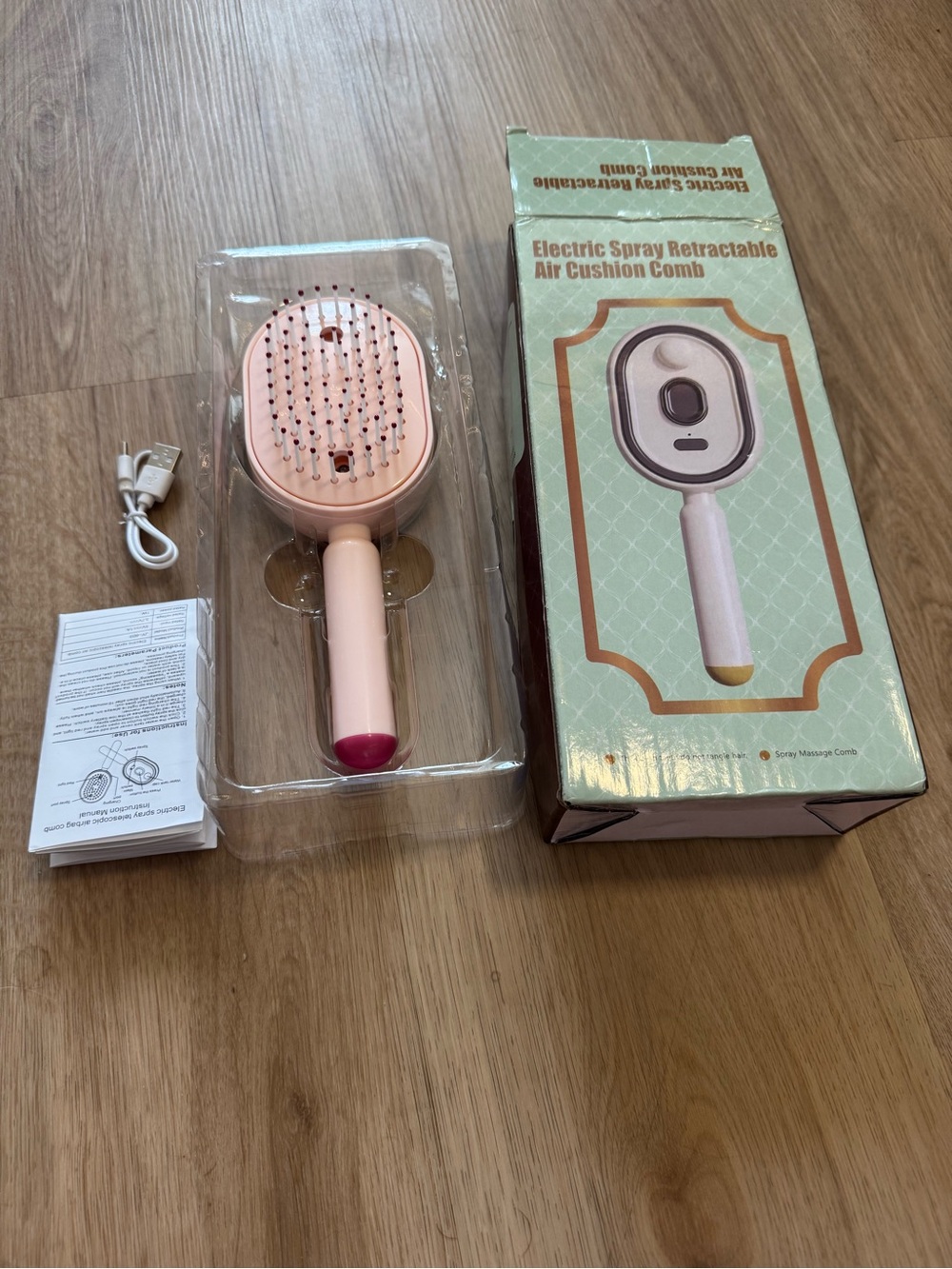 Electric Spray Retractable Air Cushion Hair Brush (Model JY-603) NEVER USED!